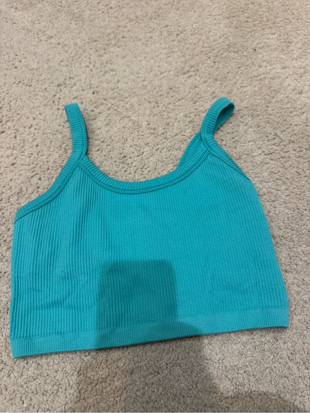 Kids Ribbed Tank Crop Top - Teal
